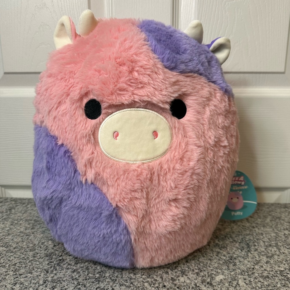 Plush Pink & Purple Cow Stuffed Toy - Soft Kids Plush